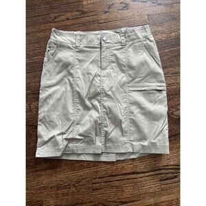 Duluth Trading Skort Skirt Women 6 Beige Tan Khaki Quick Dry Zip Outdoors Hiking